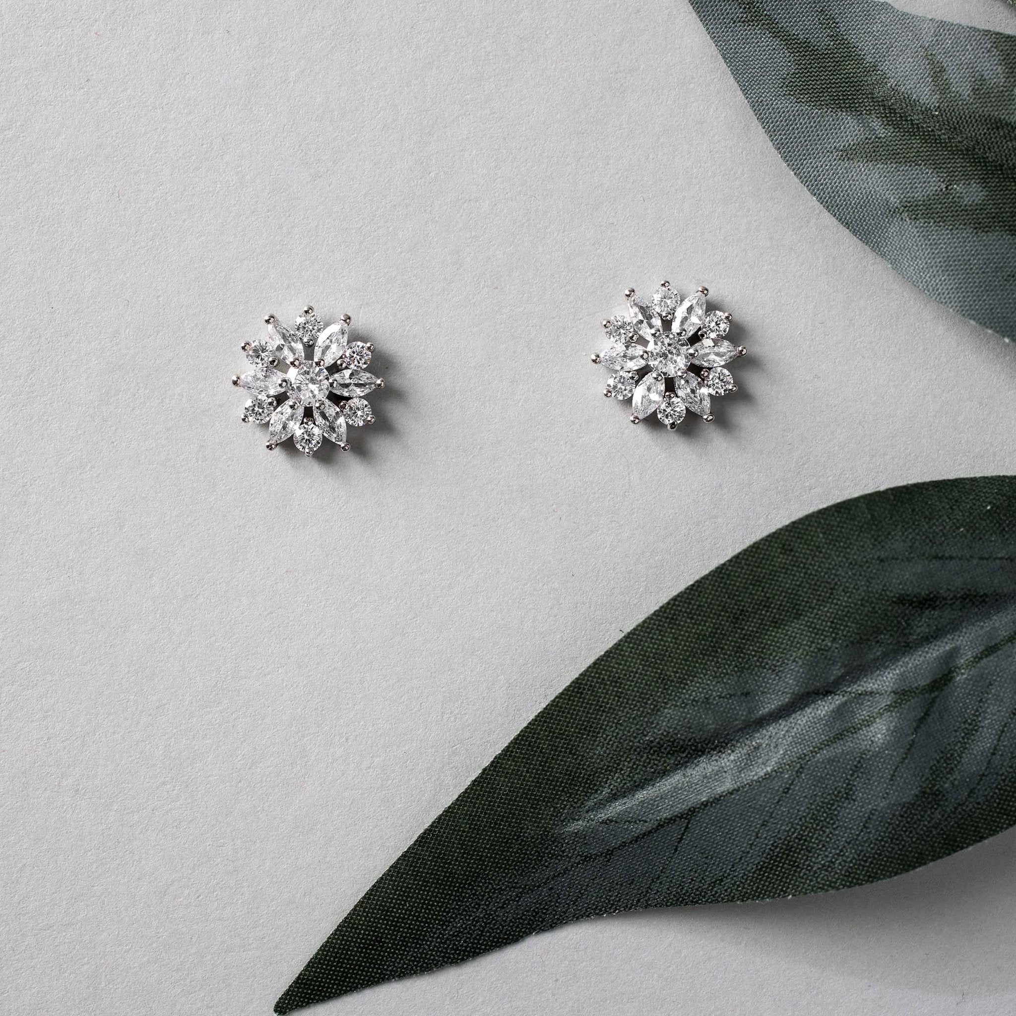 Bridal Flower Stud Earrings - Earrings - Cassandra Lynne