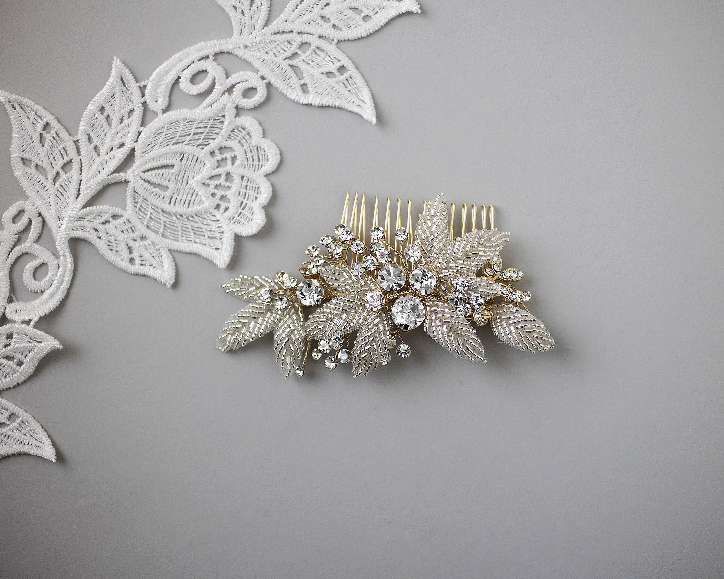 ROSETTE wedding hair comb, Gold or Silver hair accessories, Wedding Comb, outlet Bridal Hair Comb, Crystal comb, Vintage comb, prom bridal comb,