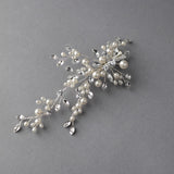 Bridal Hair Clip of Ivory Matte Pearls and Jewels - Hair Clips - Cassandra Lynne