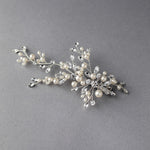 Bridal Hair Clip of Ivory Matte Pearls and Jewels - Hair Clips - Cassandra Lynne