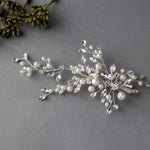 Bridal Hair Clip of Ivory Matte Pearls and Jewels - Hair Clips - Cassandra Lynne