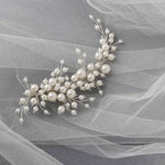 Bridal Hair Clip of Ivory Pearls and Glass Beads - Hair Clips - Cassandra Lynne