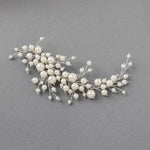 Bridal Hair Clip of Ivory Pearls and Glass Beads - Hair Clips - Cassandra Lynne