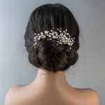 Bridal Hair Clip of Ivory Pearls and Glass Beads - Hair Clips - Cassandra Lynne
