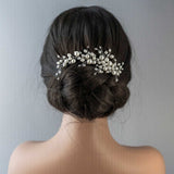 Bridal Hair Clip of Ivory Pearls and Glass Beads - Hair Clips - Cassandra Lynne