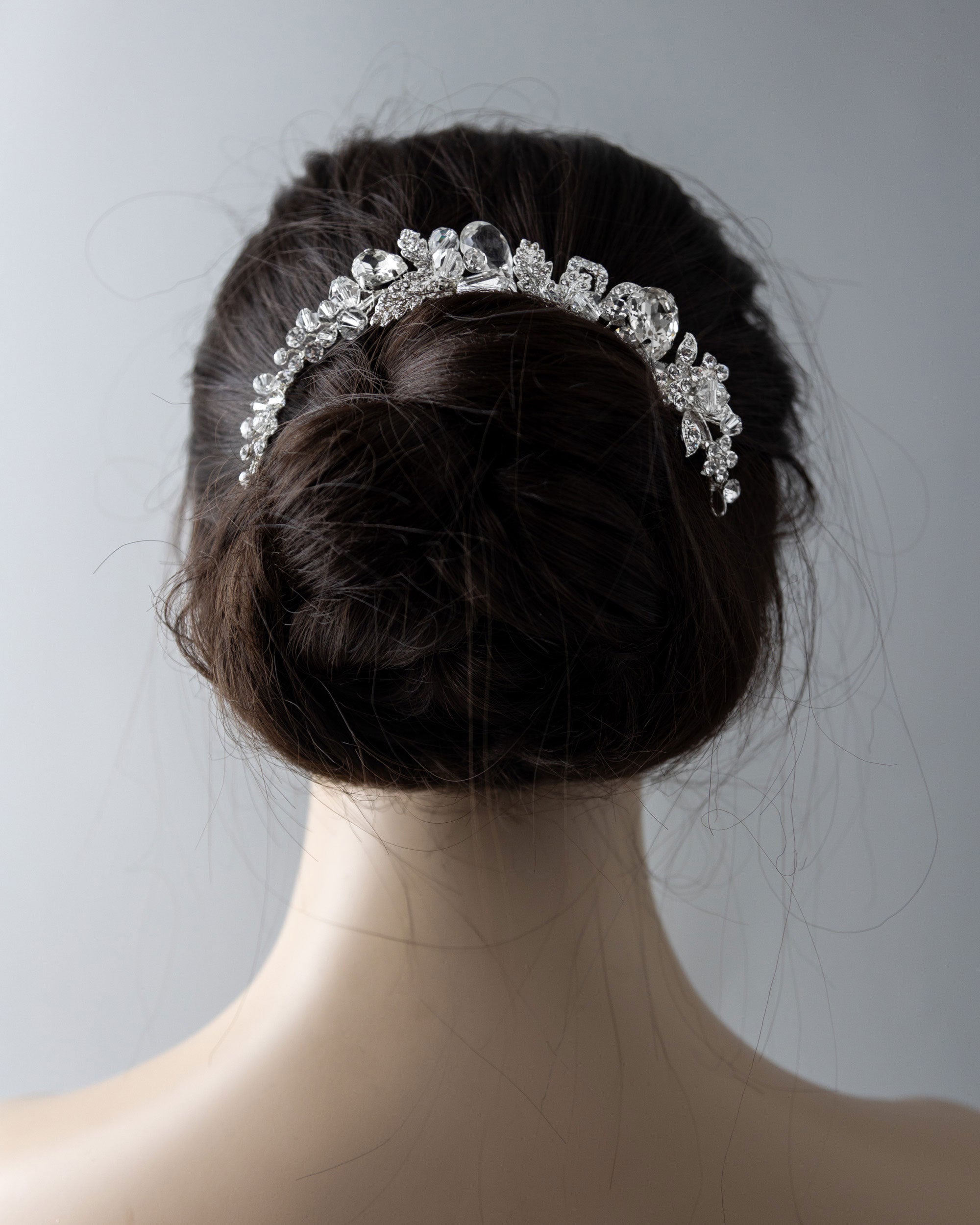 Narrow Silver Bling Bridal Hair Clip