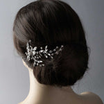 Bridal Hair Comb of Antique Silver and Rhinestones - Hair Combs - Cassandra Lynne