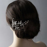 Bridal Hair Comb of Antique Silver and Rhinestones - Hair Combs - Cassandra Lynne