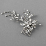 Bridal Hair Comb of Antique Silver and Rhinestones - Hair Combs - Cassandra Lynne