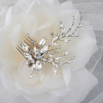 Bridal Hair Comb of Antique Silver and Rhinestones - Hair Combs - Cassandra Lynne