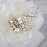 Bridal Hair Comb of Antique Silver and Rhinestones - Hair Combs - Cassandra Lynne