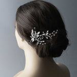 Bridal Hair Comb of Antique Silver and Rhinestones - Hair Combs - Cassandra Lynne