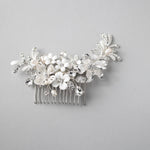 Bridal Hair Comb of Porcelain Flowers and Pearls - Hair Comb - Cassandra Lynne