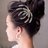 Bridal Hair Comb with Ivory Pearls in Silver - Hair Comb - Cassandra Lynne