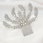 Bridal Hair Comb with Ivory Pearls in Silver - Hair Comb - Cassandra Lynne