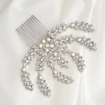 Bridal Hair Comb with Ivory Pearls in Silver - Hair Comb - Cassandra Lynne