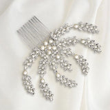Bridal Hair Comb with Ivory Pearls in Silver - Hair Comb - Cassandra Lynne