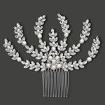 Bridal Hair Comb with Ivory Pearls in Silver - Hair Comb - Cassandra Lynne