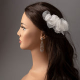 Light Ivory Bridal Hair Flower of Organza Petals