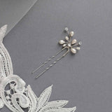Bridal Hair Pin of Freshwater Pearls and Jewels - Hair Pins - Cassandra Lynne