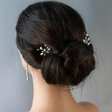 Bridal Hair Pin of Freshwater Pearls and Jewels - Hair Pins - Cassandra Lynne