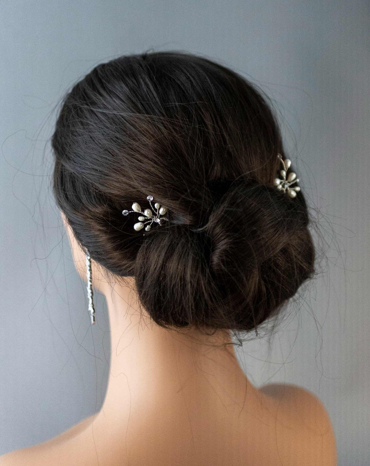 Bridal Hair Pin of Freshwater Pearls and Jewels - Hair Pins - Cassandra Lynne