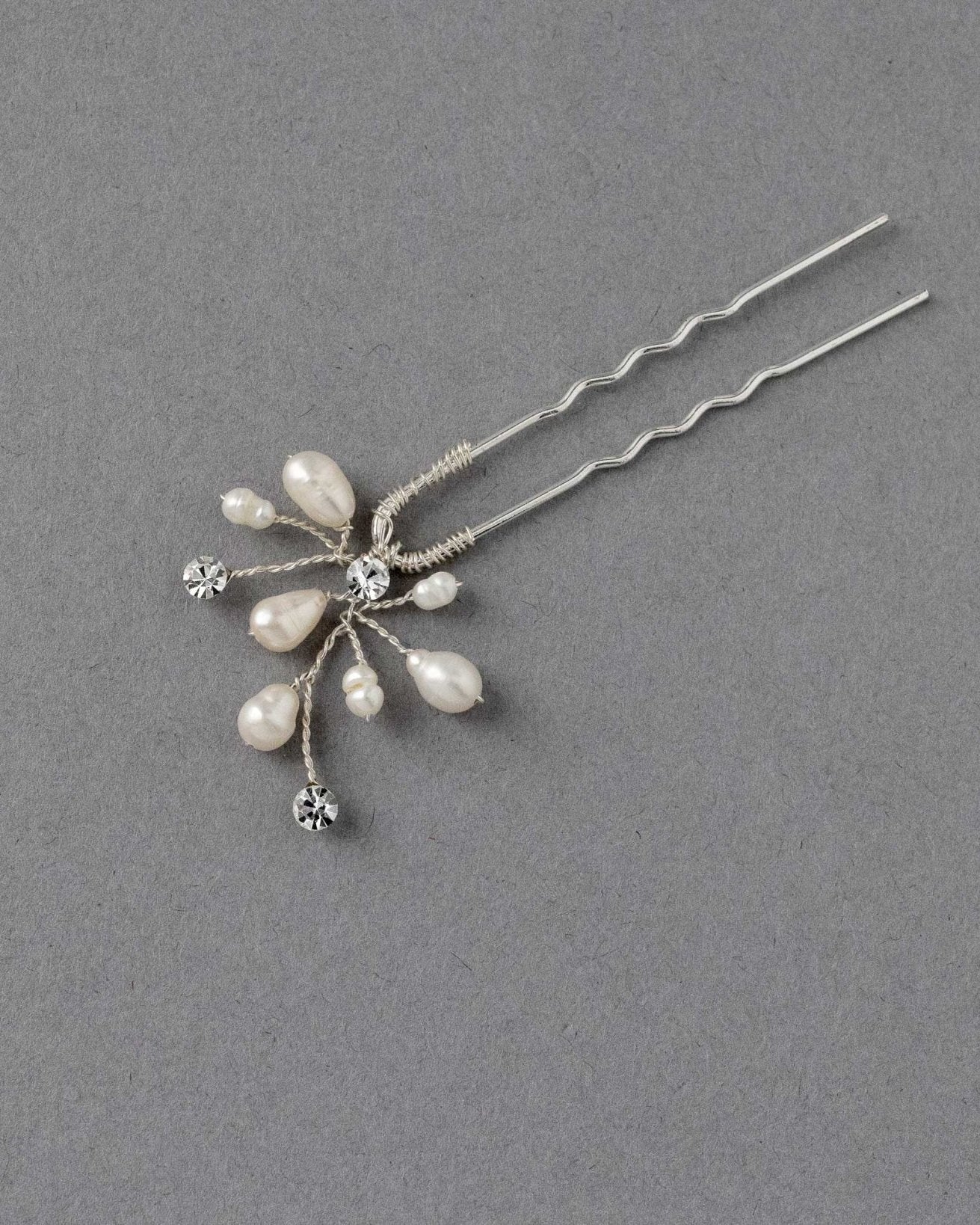 Bridal Hair Pin of Freshwater Pearls and Jewels - Hair Pins - Cassandra Lynne