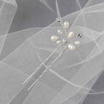 Bridal Hair Pin of Freshwater Pearls and Jewels - Hair Pins - Cassandra Lynne