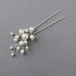Bridal Hair Pin of Ivory Pearls and Glass Beads - Hair Pins - Cassandra Lynne