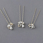 Bridal Hair Pin Set of Rhinestones and Pearls - Hair Pins - Cassandra Lynne