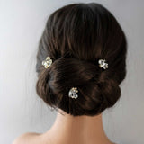 Bridal Hair Pin Set of Rhinestones and Pearls - Hair Pins - Cassandra Lynne