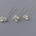 Bridal Hair Pin Set of Rhinestones and Pearls - Hair Pins - Cassandra Lynne