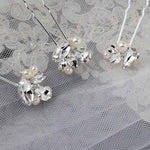 Bridal Hair Pin Set of Rhinestones and Pearls - Hair Pins - Cassandra Lynne