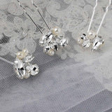 Bridal Hair Pin Set of Rhinestones and Pearls - Hair Pins - Cassandra Lynne