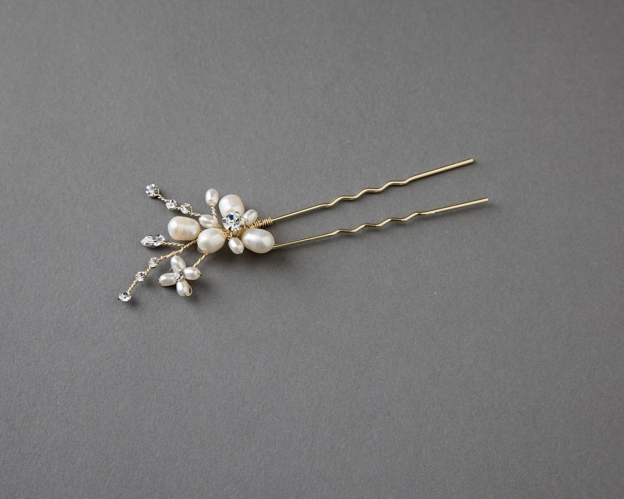 Bridal Hair Pin with an Ivory Pearl Flower - Hair Pins - Cassandra Lynne