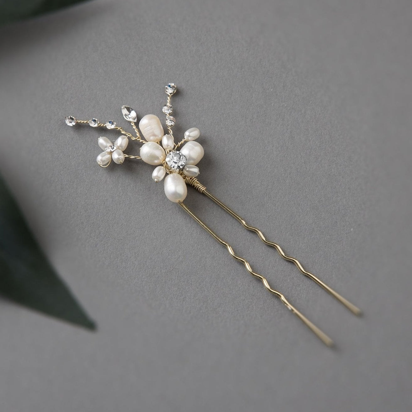 Bridal Hair Pin with an Ivory Pearl Flower - Hair Pins - Cassandra Lynne