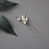 Bridal Hair Pin with an Ivory Pearl Flower - Hair Pins - Cassandra Lynne