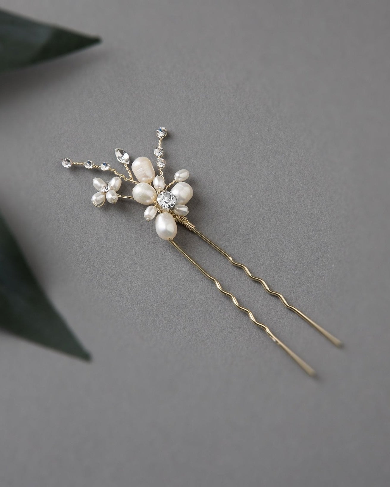 Bridal Hair Pin with an Ivory Pearl Flower - Hair Pins - Cassandra Lynne