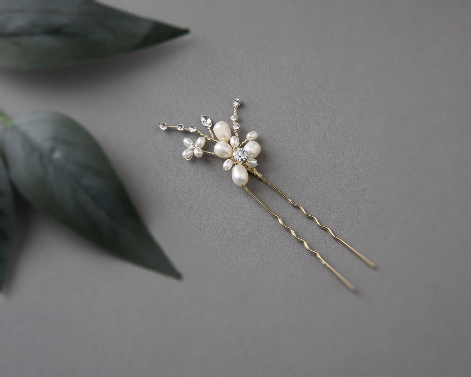 Bridal Hair Pin with an Ivory Pearl Flower - Hair Pins - Cassandra Lynne