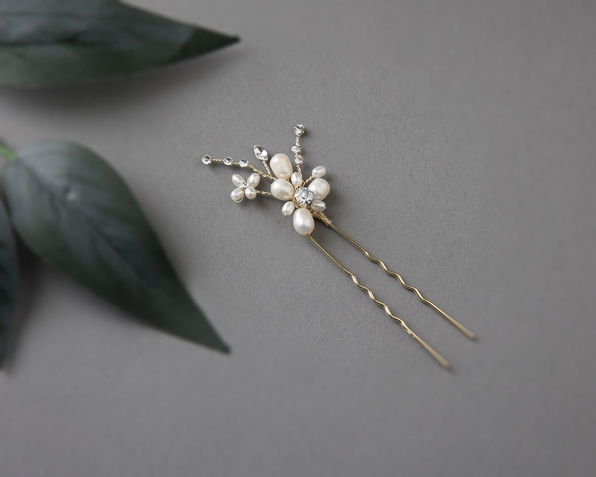 Bridal Hair Pin with an Ivory Pearl Flower - Hair Pins - Cassandra Lynne
