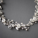 Bridal Hair Vine with Porcelain Flowers - Hair Vine - Cassandra Lynne