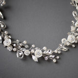 Bridal Hair Vine with Porcelain Flowers - Hair Vine - Cassandra Lynne