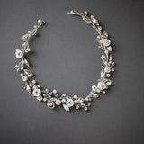 Bridal Hair Vine with Porcelain Flowers - Hair Vine - Cassandra Lynne