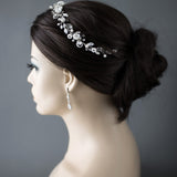 Bridal Hair Vine with Porcelain Flowers - Hair Vine - Cassandra Lynne