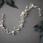 Bridal Hair Vine with Porcelain Flowers - Hair Vine - Cassandra Lynne