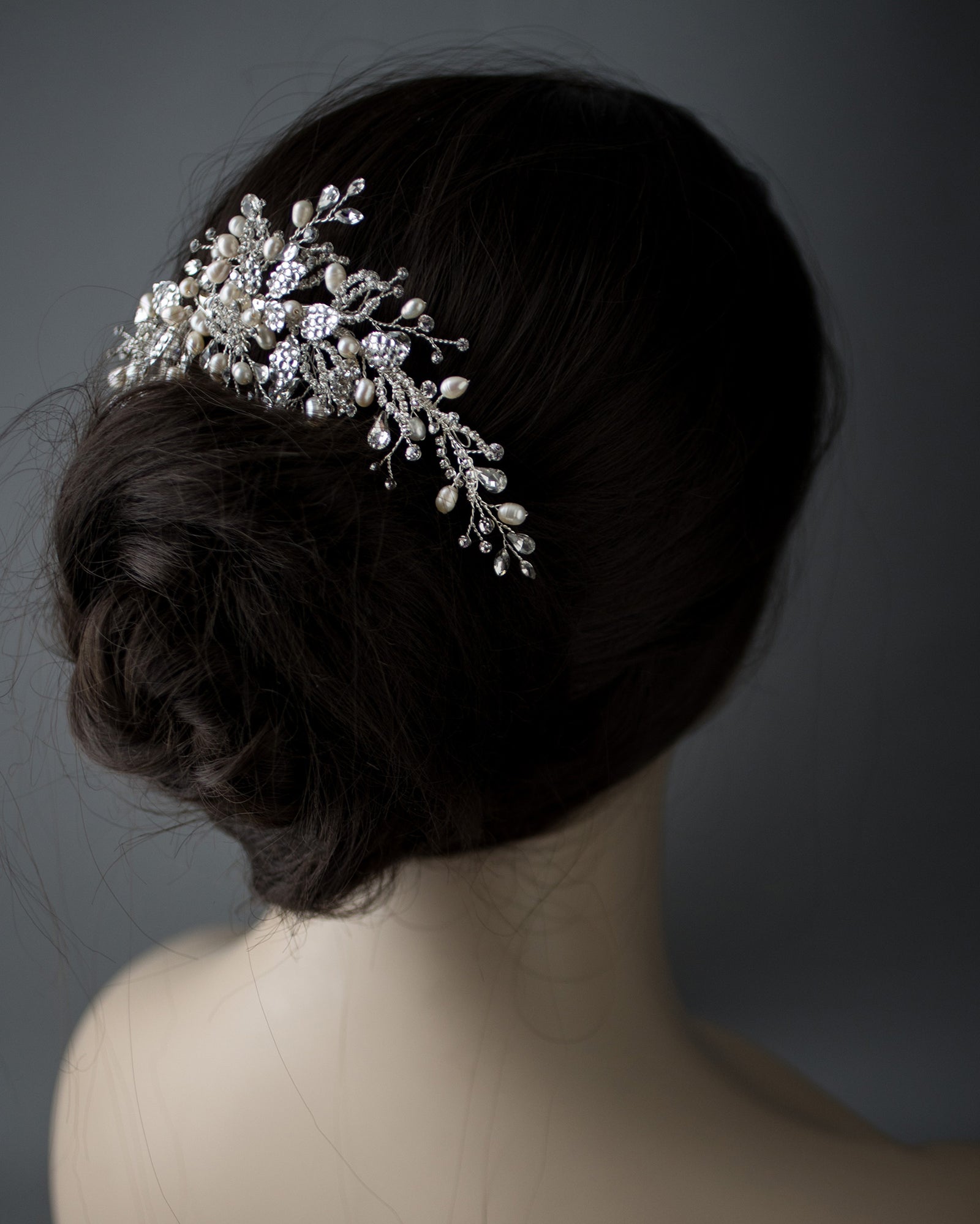 Wedding Hair Vine Headband of Freshwater Pearls and Rhinestones - Cassandra  Lynne