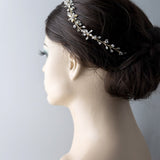 Bridal Headpiece of Pearl and Marquise Flowers - Headband - Cassandra Lynne