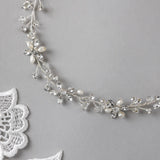 Bridal Headpiece of Pearl and Marquise Flowers - Headband - Cassandra Lynne