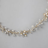 Bridal Headpiece of Pearl and Marquise Flowers - Headband - Cassandra Lynne