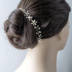 Bridal Headpiece of Pearl and Marquise Flowers - Headband - Cassandra Lynne
